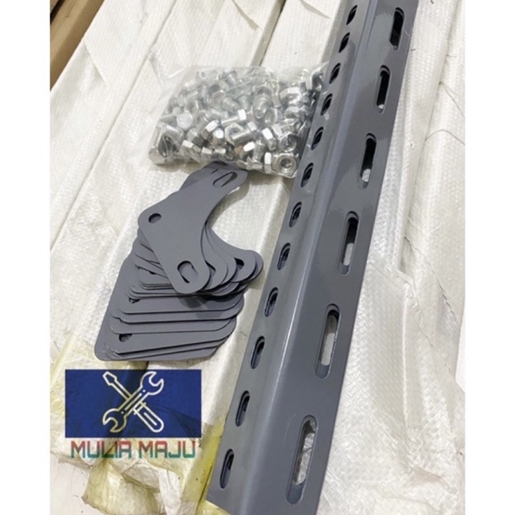 Stock Banyak SIKU LUBANG BESI/RAK BESI (HARGA PABRIK) Full 1,15mm PANJANG 3 meter(perbatang)