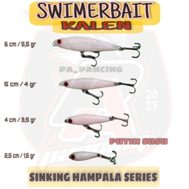 Umpan swimer putih susu kalen / Swimbait kalen / Umpan casting swim