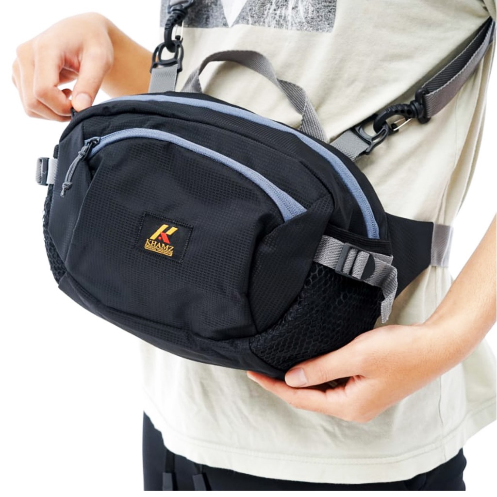 Tas Selempang 2 Mode Kapasitas Besar / Tas Outdoor Selempang Waistbag TNF Weistbag Pria Tas Gunung