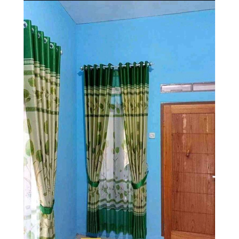 gorden jendela minimalis blackout motif bunga tulip hordeng korden tirai pintu