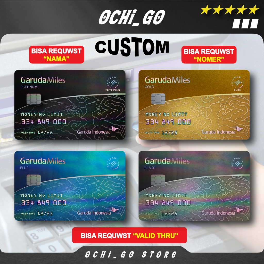 

Stiker Kartu Atm Garskin Skin Card Custom Garuda Miles Sticker Kartu Atm Bca | Bri | Mandiri | Debit | Credit | E-money | Flazz Special Hologram