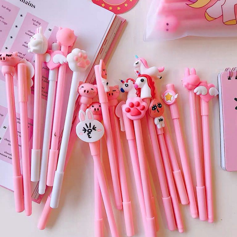 

J0WIA MARKAS HL0078 Pena Karakter Set Pouch Isi 20 Pcs Tempat Pensil Transparan Zipper Bag vrpd8