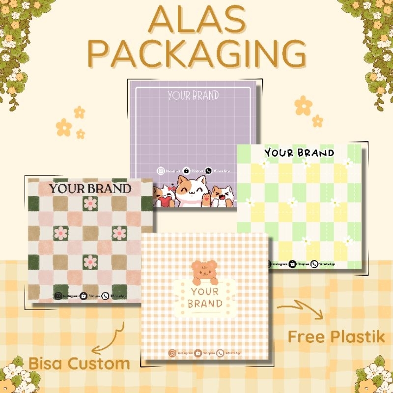 Alas Packaging IX / Alas Packing / Kertas Packing / Aksesoris / Free Plastik / Bisa Custom Design / 