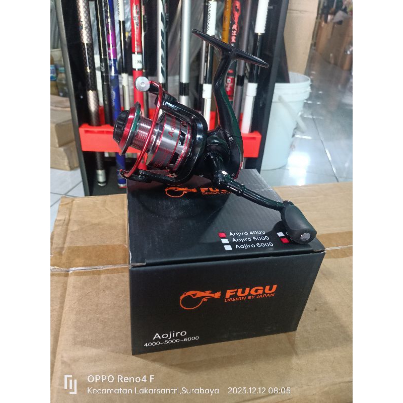 Reel gulungan pancing fugu Aojiro ukuran 4000