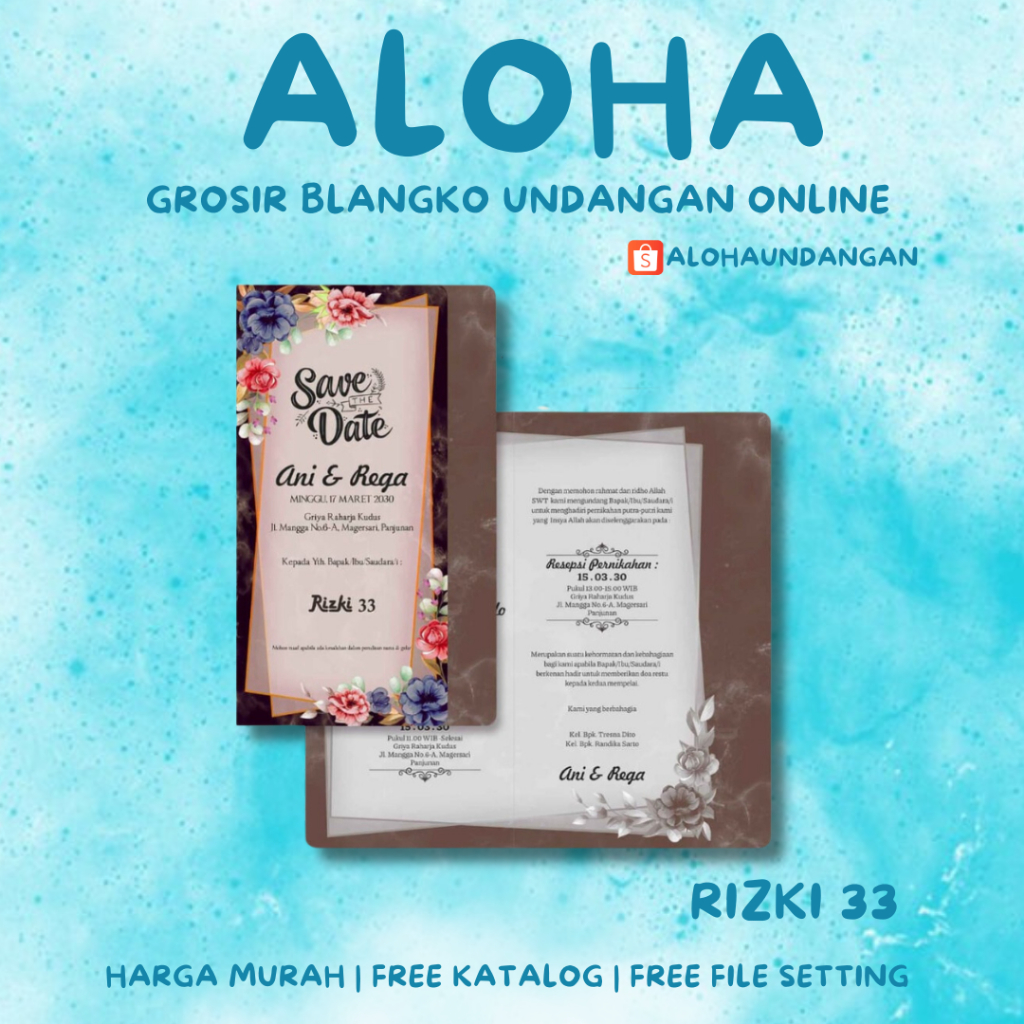 BLANGKO UNDANGAN RIZKI 33 | Blangko Undangan kosong | Kertas Undangan Kosong | Undangan Murah | Aloh