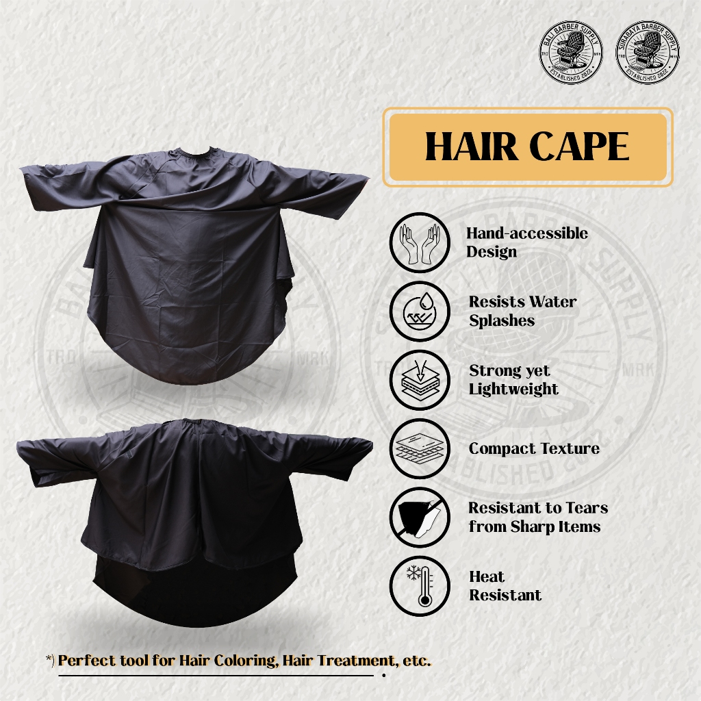 Kep/Kip/Cape Kain Potong Rambut Model Baju Lengan Panjang Kain Barber Kain Cukur Rambut