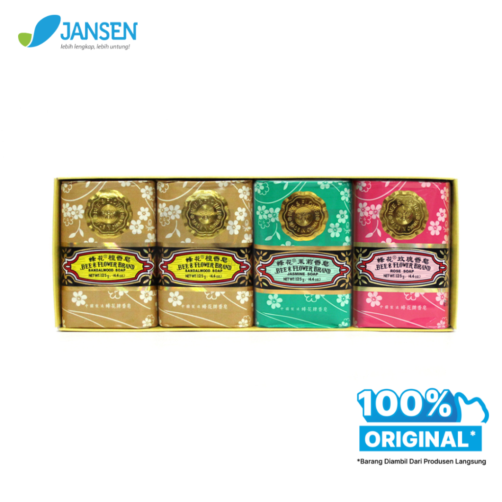 Bee Flower Import Mixed All Variant (125 gr x 4 pcs) - Sabun Tawon Original 125gr