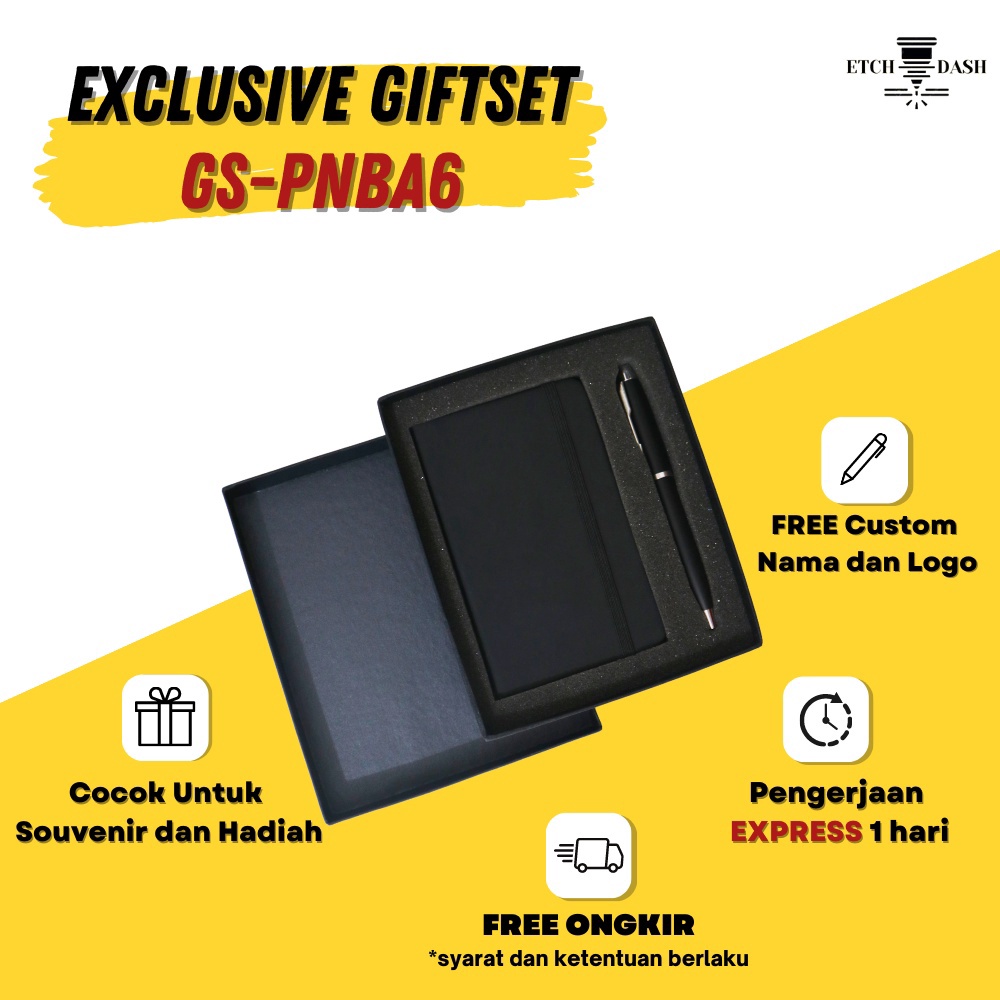 

✨12.12✨ Giftset Souvenir Eksklusif Notebook A6 Dan Pulpen | Hampers Mewah Event Perusahaaan Organisasi - Exclusive Giftset GS-PNBA6 buruan