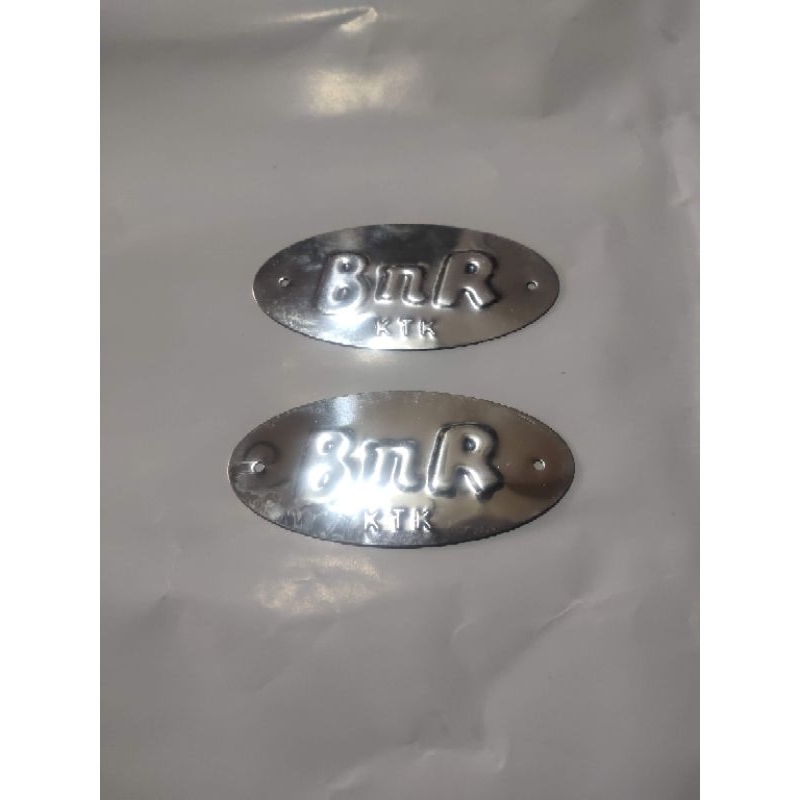 Plat logo bnr silver kotak dua pieces original bnr