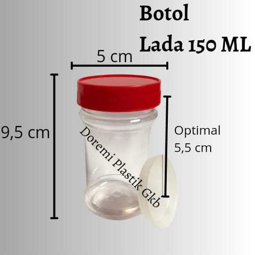 [ MINIMAL 5 PCS ] Botol plastik sambal 150ml PET / Botol sambal lada 150ml/toples botol rempah 150ml