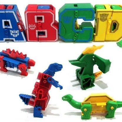 Robot Angka dan Huruf Mainan Edukasi Robot Lipat