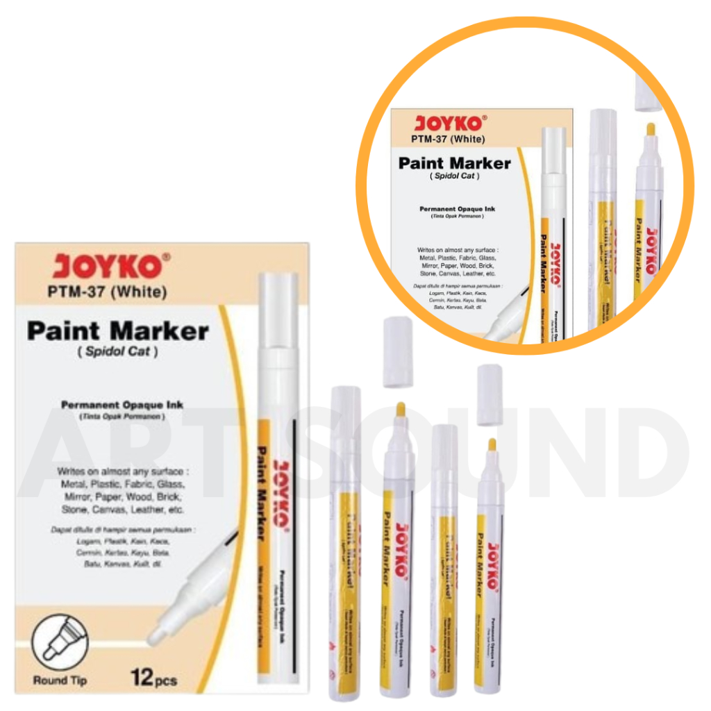 

Spidol Paint Marker Permanent White Putih JOYKO PTM-37 Original