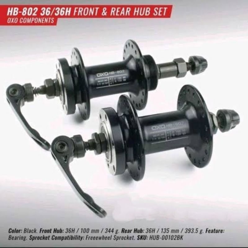 hub freehub sepeda oxo cakram drat  bearing sepasang 32h 36h