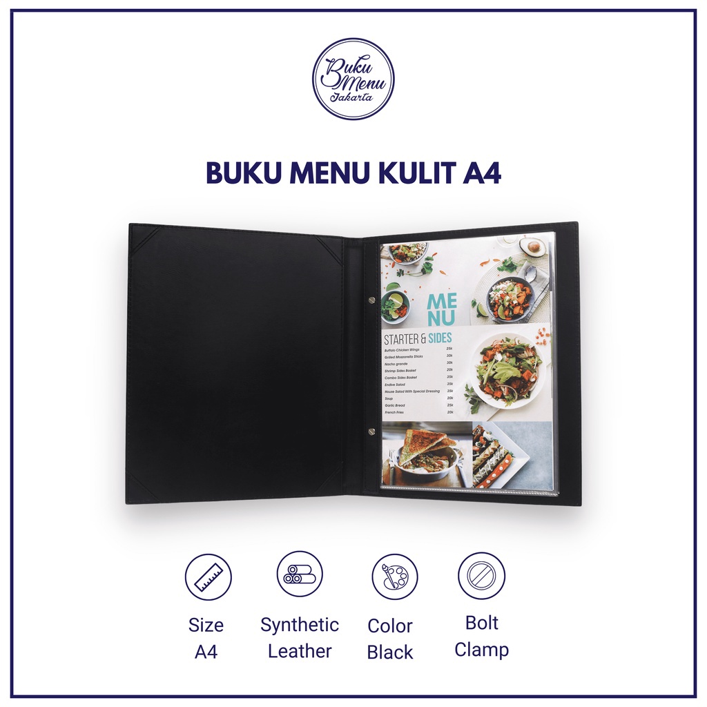 

Terbaik BUKU MENU RESTORAN KULIT ISI PLASTIK A4 & 15X30CM READY STOCK HARGA TERJANGKAU - CAFE RESTORAN HOTEL !