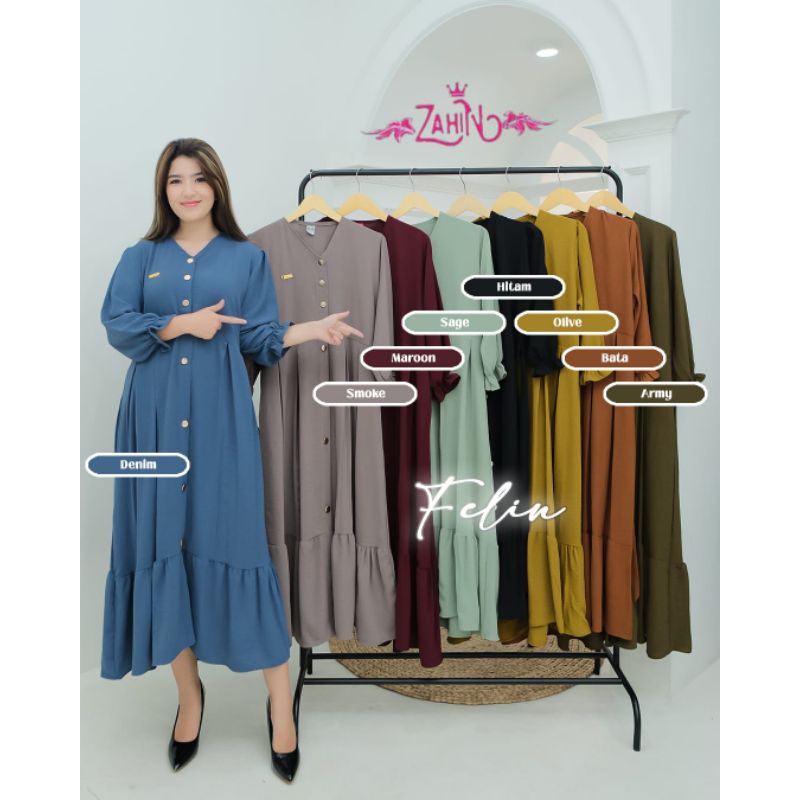 ZAHIN ORI/FELIN DRESS/ZAHIN COLLECTION/MIDI DRESS/GAMIS CRINGKLE
