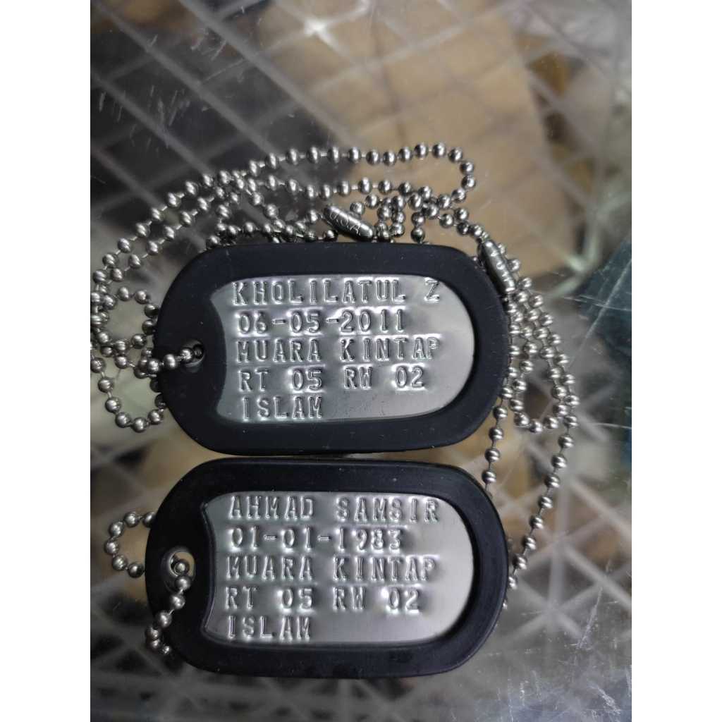 Kalung Costum nama DogTag Army USA kalung tentara