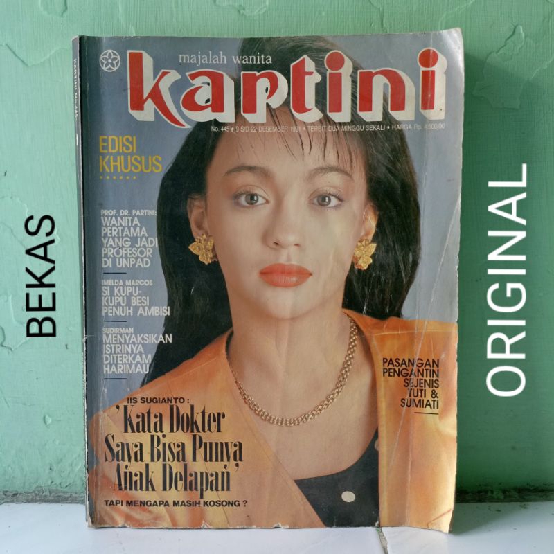 Majalah Wanita Kartini Edisi Khusus Natal dan Tahun Baru 1992 Pasangan Pengantin Sejenis Tuti dan Su