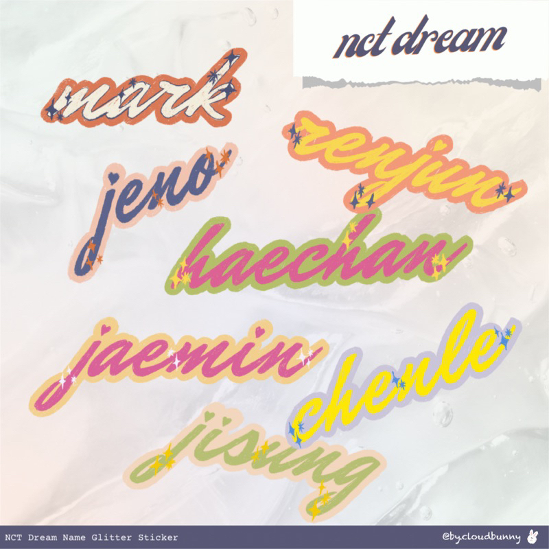 

Stiker Nama Glitter NCT Dream