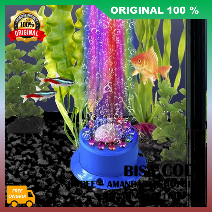 Lampu Led Rgb Dengan Aerator Aquarium Yang Unik Dan Mewah Lampu + Aerator Aquarium Aquascape  100% A