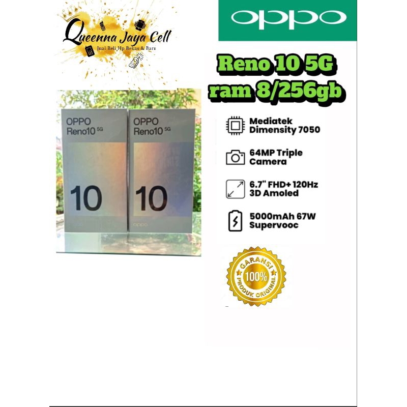 oppo Reno 10 5G 8/256gb garansi resmi original