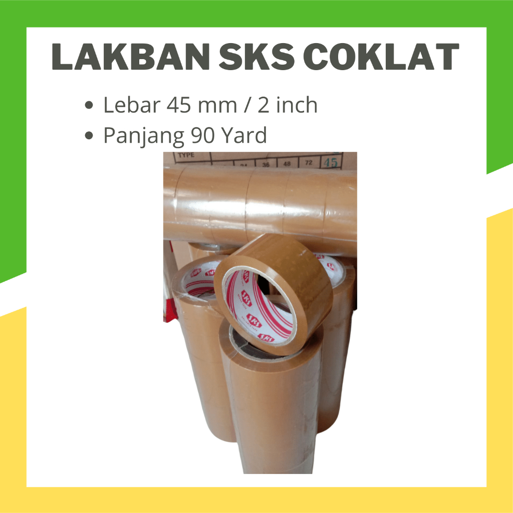 

SKS Lakban COKLAT 1 Selop Isi 6 Pcs L: 45mm P 90 Yard