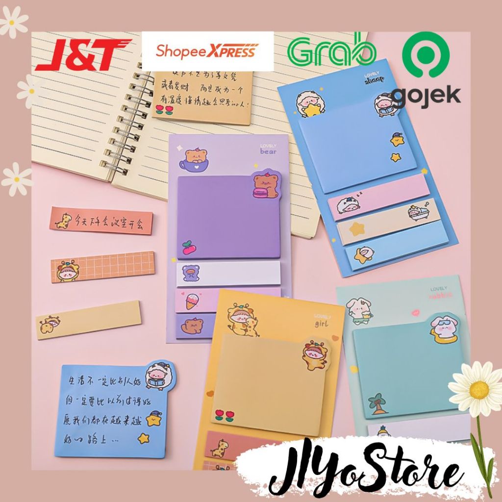 

Sticky Notes 4 baris Memo Paper Notepad Kertas Pengingat Perlengkapan Daily Planner Sekolah ATK Kado Hadiah Stationery Bujo Journaling Scrapbook Motif Girl Bear Lucu Simple Aesthetic Diskon Gratis Ongkir SND