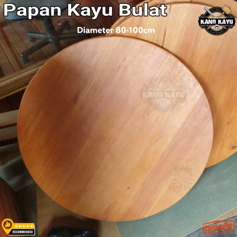 Papan kayu bulat bahan daun meja papan daun meja ukuran 80-100cm