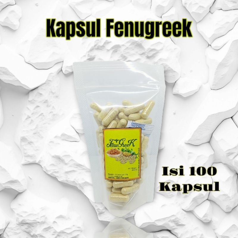 Kapsul Fenugreek / Klabet Asi Booster Kemasan Pouch Isi 100 Kapsul