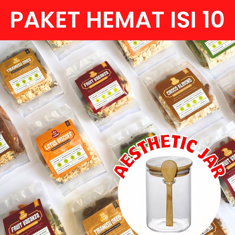 

️✔️✔️ (10 PACKS) ON THE GRAIN Overnight / Instant Oats - Sarapan Sehat Cemilan Healthy Muesli buruan