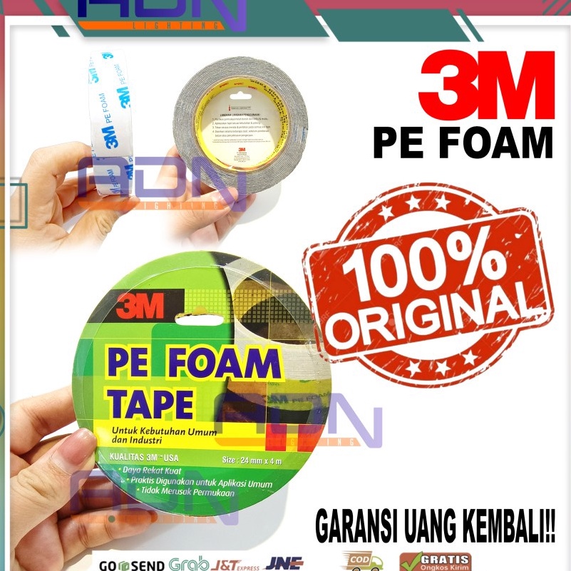 

Laris ADN.in 3M Double Tape PE Foam 1600TG 24 mm x 4mtr ORIGINAL ASLI USA Stok Banyak