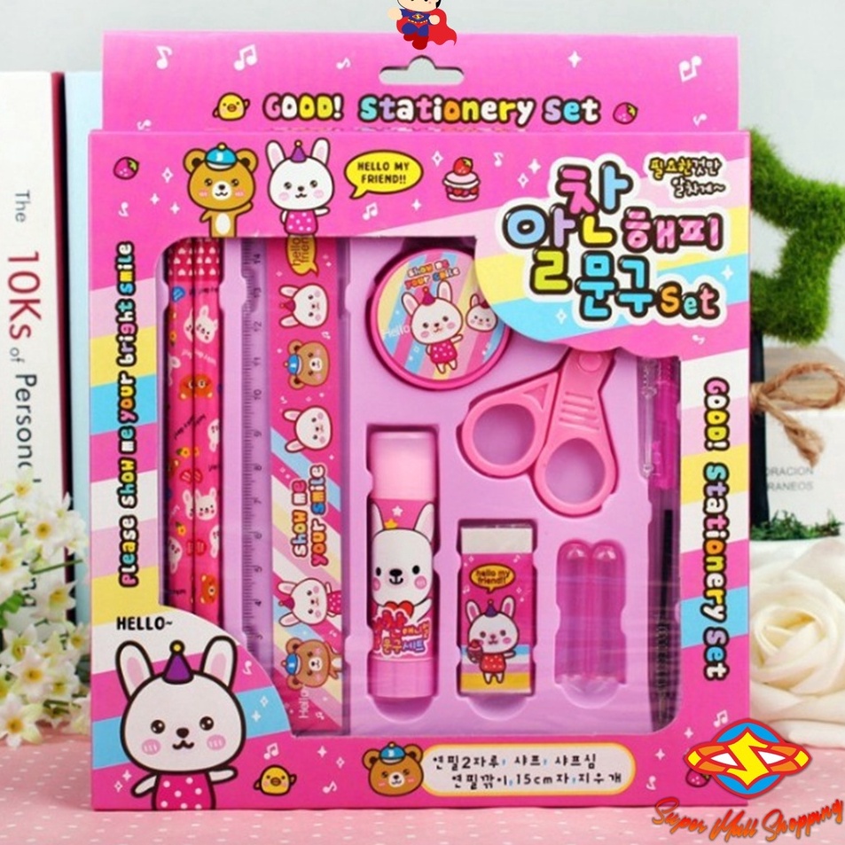 

Murah Banget SMS Paket Alat Tulis set 8in1 Stationery Set Study Set Anak Karakter Set Alat Tulis Anak TK