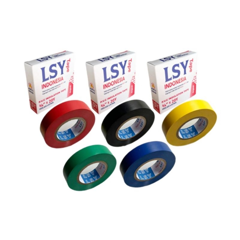 

isolasi listrik original LSY TAPE / PVC solasi kabel warna ( CBM )