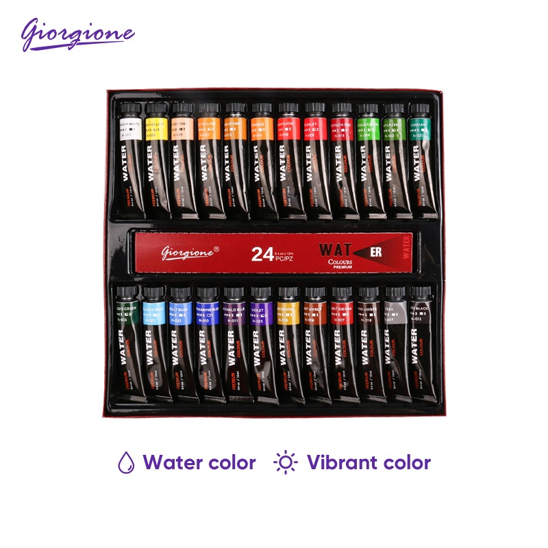 

PROMO HARI INI Giorgione Watercolor Paint Set Paket Cat Air 12/24 Warna 12ml/botol 