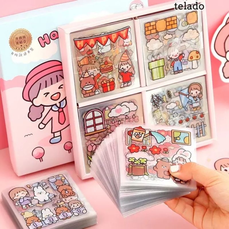 

1 bokstiker karakter Korea 100 pcs stiker anak anti air 3D