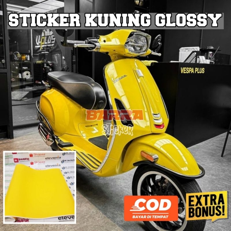 STIKER SKOTLET MOTOR WARNA KUNING DOFF / GLOSSY / STIKER SKOTLET MOTOR WARNA KUNING /STIKER MOTOR