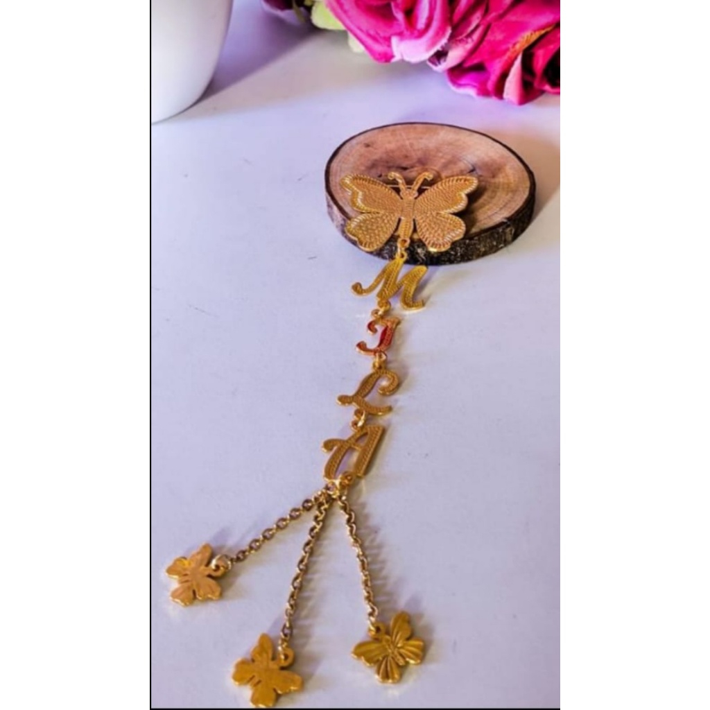 Bros Dagu Kupu Lapis Emas Titanium