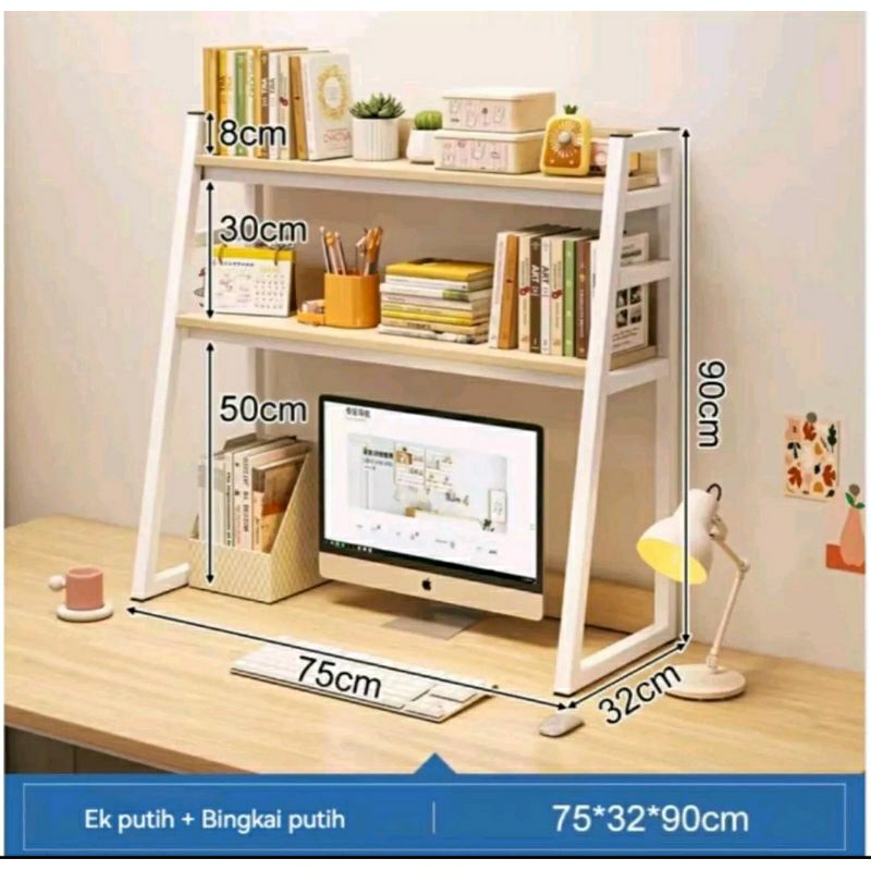 Rak Laptop Komputer Printer Meja Buku Hiasan Serbaguna Minimalis Mitra Dekorasi