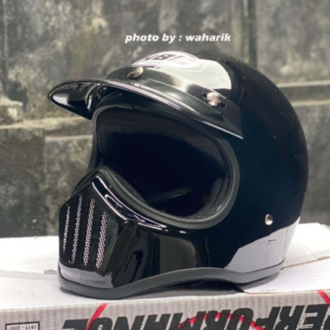 Helm Cakil Baru Original Retro Classic Vespa Fullface
