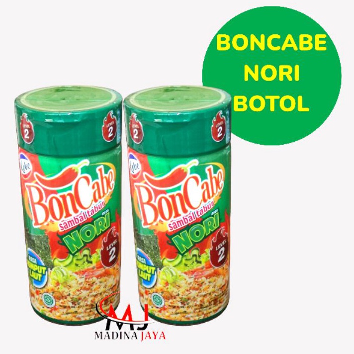 

modelTipe FGE162 Boncabe sambal tabur Level 2 Rasa Nori Rumput Laut 35gr Botol