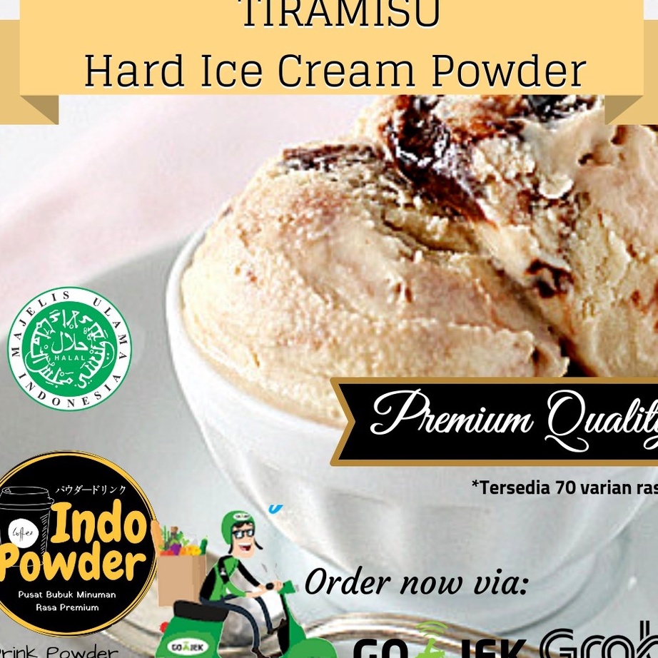 

MODEL VSZ842 HARD ICE CREAM TIRAMISU Powder 1Kg / Bubuk Ice Cream Tiramisu 1Kg