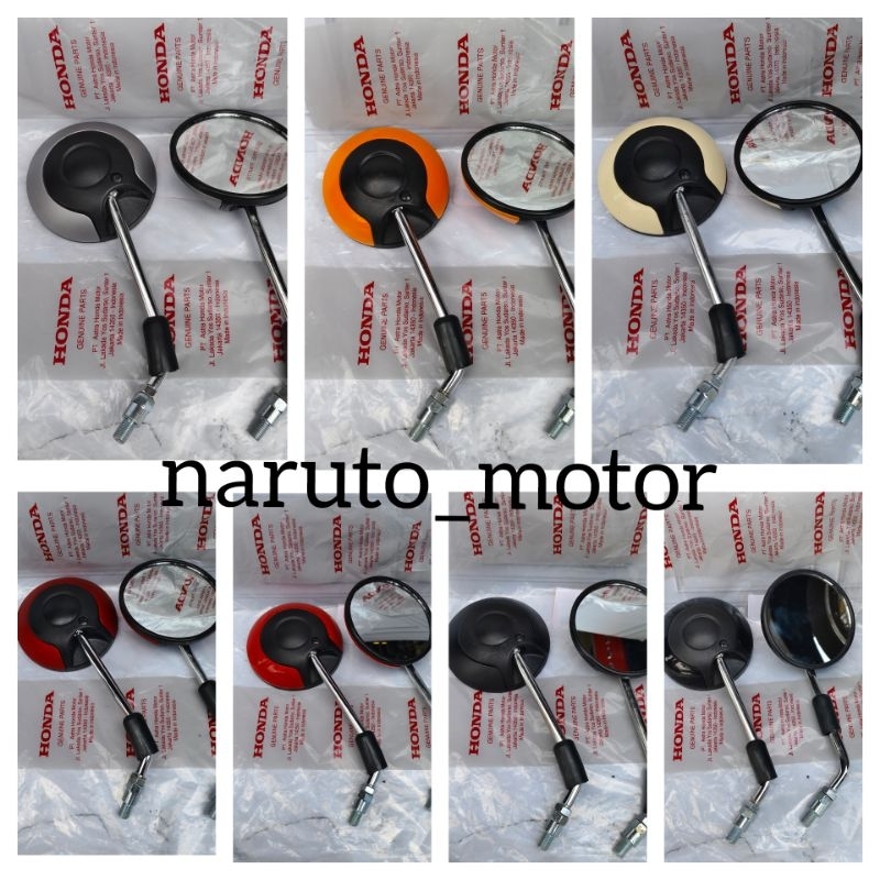 KACA SPION HONDA SCOOPY K93 K2F ORIGINAL 1 SET hitam , merah , krem , oren , biru doff ,coklay doff 