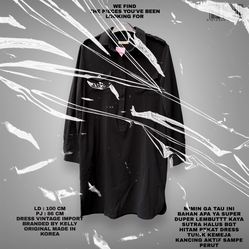 DRESS IMPORT/DRESS KEMEJA/KOREAN DRESS/BLACK DRESS/DRESS KANTOR/KOREAN STYLE/DRESS TUNIK/DRESS KEMEJ