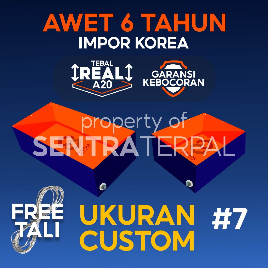 Terpal Kolam Terpal Ikan Tebal A20 / A15 / A12 / A8 Kolam Terpal Kotak Impor Korea Budidaya Ikan Lel