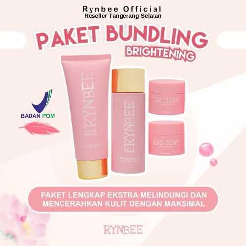 [READY] PAKET HEMAT BRIGHTENING 4IN1 (facial wash, day cream, night cream, Toner) By Rynbee