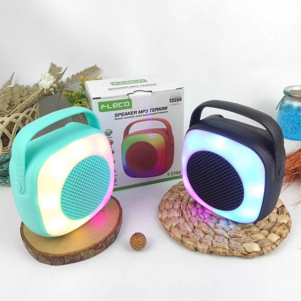 Speaker MIni Portable 2 inc" / Speaker LED Mp3 Fleco F-2240 / Speaker Lucu elegan