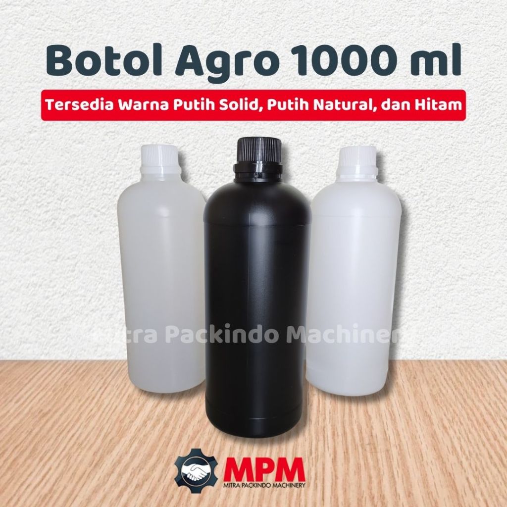 Botol Agro 1000ml - Botol HDPE 1000 ml Putih - Botol Labor 1L 1 Liter