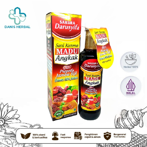 

Sari Kurma Madu Angkak plus propolis jambu biji SAKURA Darusyifa 470 ml