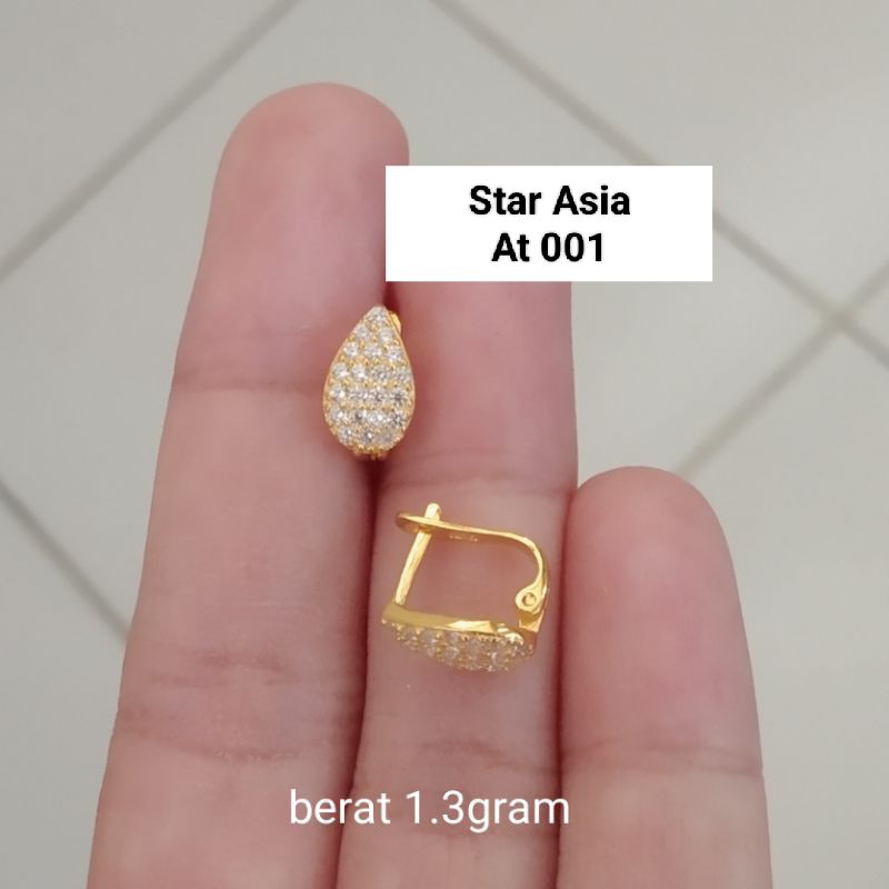ANTING JEPIT VARIASI PERAK ASLI 925 LAPIS EMAS