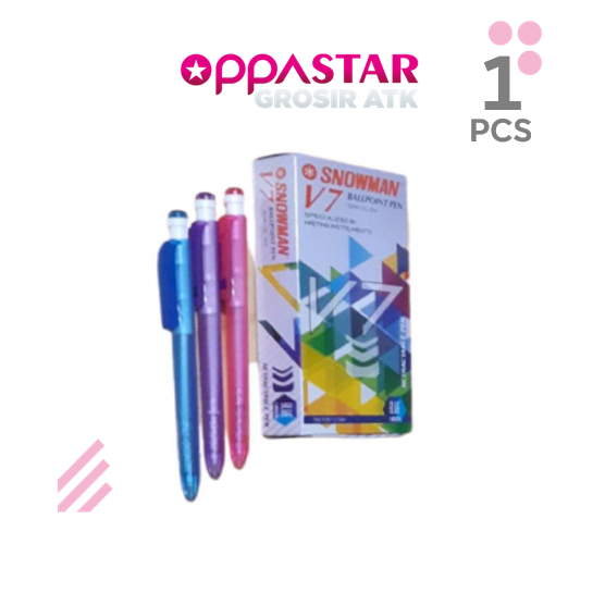 

Pen Snowman V7 0.7mm - Random - Tinta Biru
