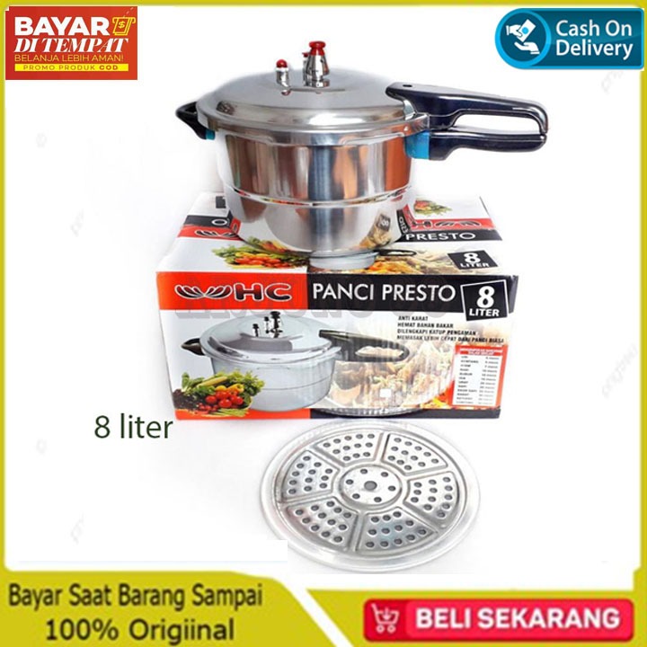 Presto 8 Liter HC / Panci Presto 8ltr+Steamer HC / Panci Presto 8 Liter /4 liter panci bagus berkual